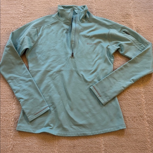 Columbia Omni-wick Aqua Blue Quarter-Zip Top - Picture 1 of 8